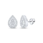 Round Diamond Earrings in Sterling Silver with Fine Detail - Splendid Jewellery