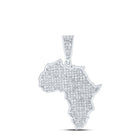 Sterling Silver Round Diamond P1 Africa Map Charm Pendant 1 Cttw - Splendid Jewellery