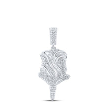 Load image into Gallery viewer, Sterling Silver Round Diamond Rose Pendant 1 Cttw - Splendid Jewellery