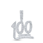 Sterling Silver Round Diamond P1 Gift Sign Symbol Emoji Charm Pendant 7/8 Cttw - Splendid Jewellery