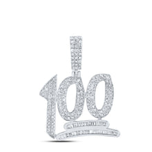 Load image into Gallery viewer, Sterling Silver Round Diamond P1 Gift Sign Symbol Emoji Charm Pendant 7/8 Cttw - Splendid Jewellery