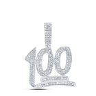 Sterling Silver Round Diamond P1 Gift Sign Symbol Emoji Charm Pendant 7/8 Cttw - Splendid Jewellery