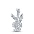 Sterling Silver Baguette Diamond P1 Charm Pendant 3/4 Cttw - Splendid Jewellery