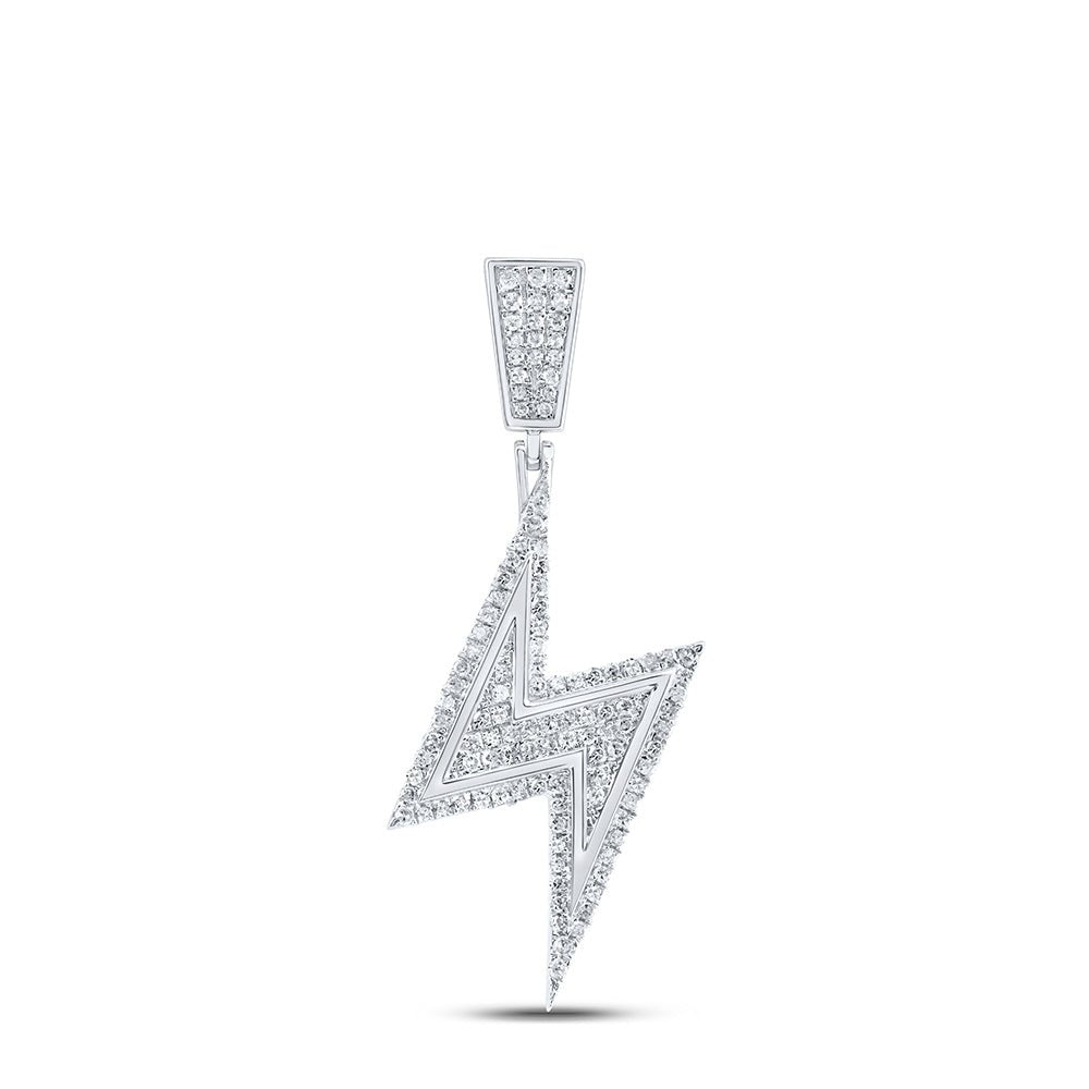 Sterling Silver Round Diamond Thunder Pendant 1/2 Cttw - Splendid Jewellery