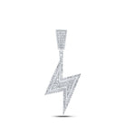 Sterling Silver Round Diamond Thunder Pendant 1/2 Cttw - Splendid Jewellery