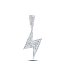 Load image into Gallery viewer, Sterling Silver Round Diamond Thunder Pendant 1/2 Cttw - Splendid Jewellery