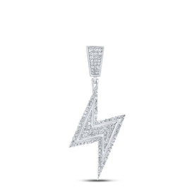 Sterling Silver Round Diamond Thunder Pendant 1/2 Cttw - Splendid Jewellery