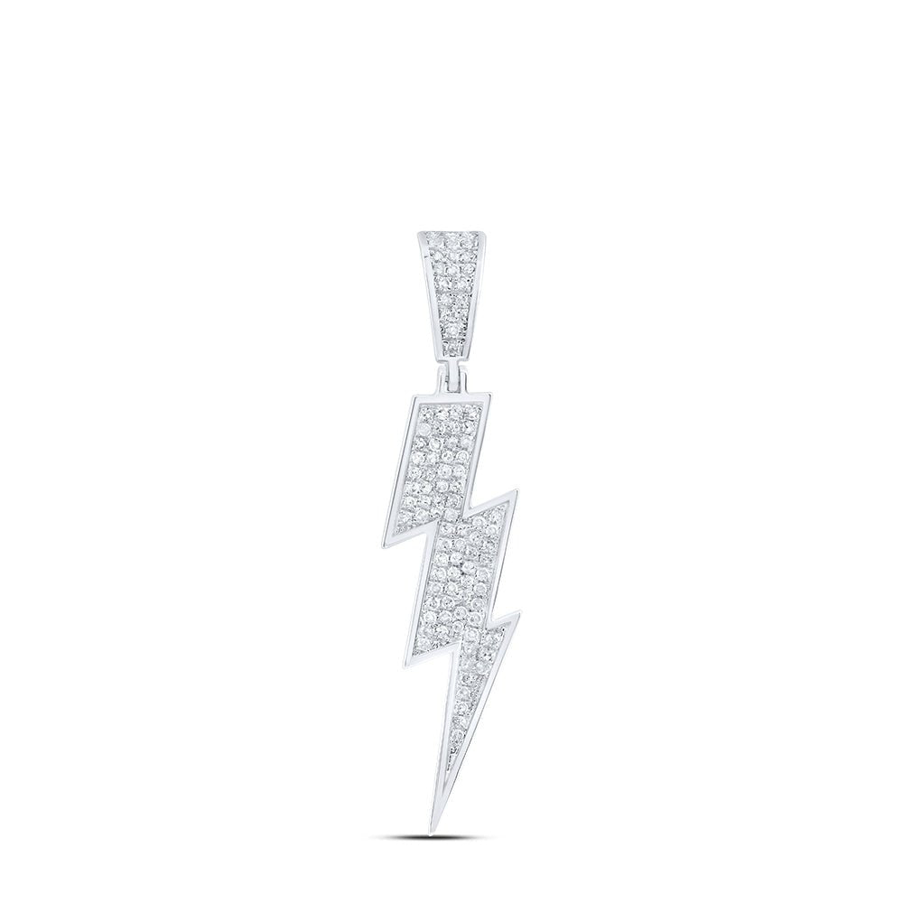 Sterling Silver Round Diamond Thunder Pendant 1/2 Cttw - Splendid Jewellery