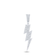Load image into Gallery viewer, Sterling Silver Round Diamond Thunder Pendant 1/2 Cttw - Splendid Jewellery