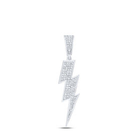 Sterling Silver Round Diamond Thunder Pendant 1/2 Cttw - Splendid Jewellery