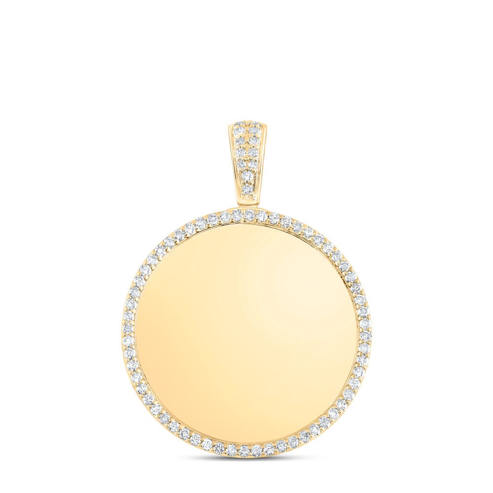 10K Yellow Gold Round Diamond Urn Memory Charm Pendant 1 1/5 Cttw - Splendid Jewellery