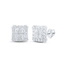 10K White Gold Round Diamond Earrings - Splendid Jewellery