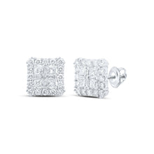 Load image into Gallery viewer, 10K White Gold Round Diamond Earrings - Splendid Jewellery