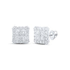10K White Gold Round Diamond Earrings - Splendid Jewellery
