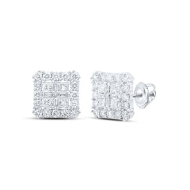10K White Gold Round Diamond Earrings - Splendid Jewellery