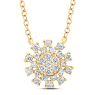 14K Yellow Gold Round Diamond Nke Necklace 1/5 Cttw - Splendid Jewellery