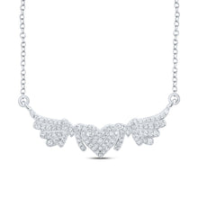 Load image into Gallery viewer, Sterling Silver Round Diamond M?M Heart Neclace (18 Inch) 1/4 Cttw - Splendid Jewellery
