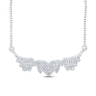 Sterling Silver Round Diamond M?M Heart Neclace (18 Inch) 1/4 Cttw - Splendid Jewellery