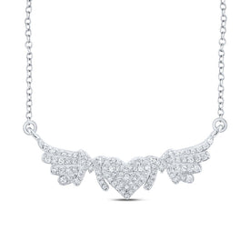 Sterling Silver Round Diamond M?M Heart Neclace (18 Inch) 1/4 Cttw - Splendid Jewellery