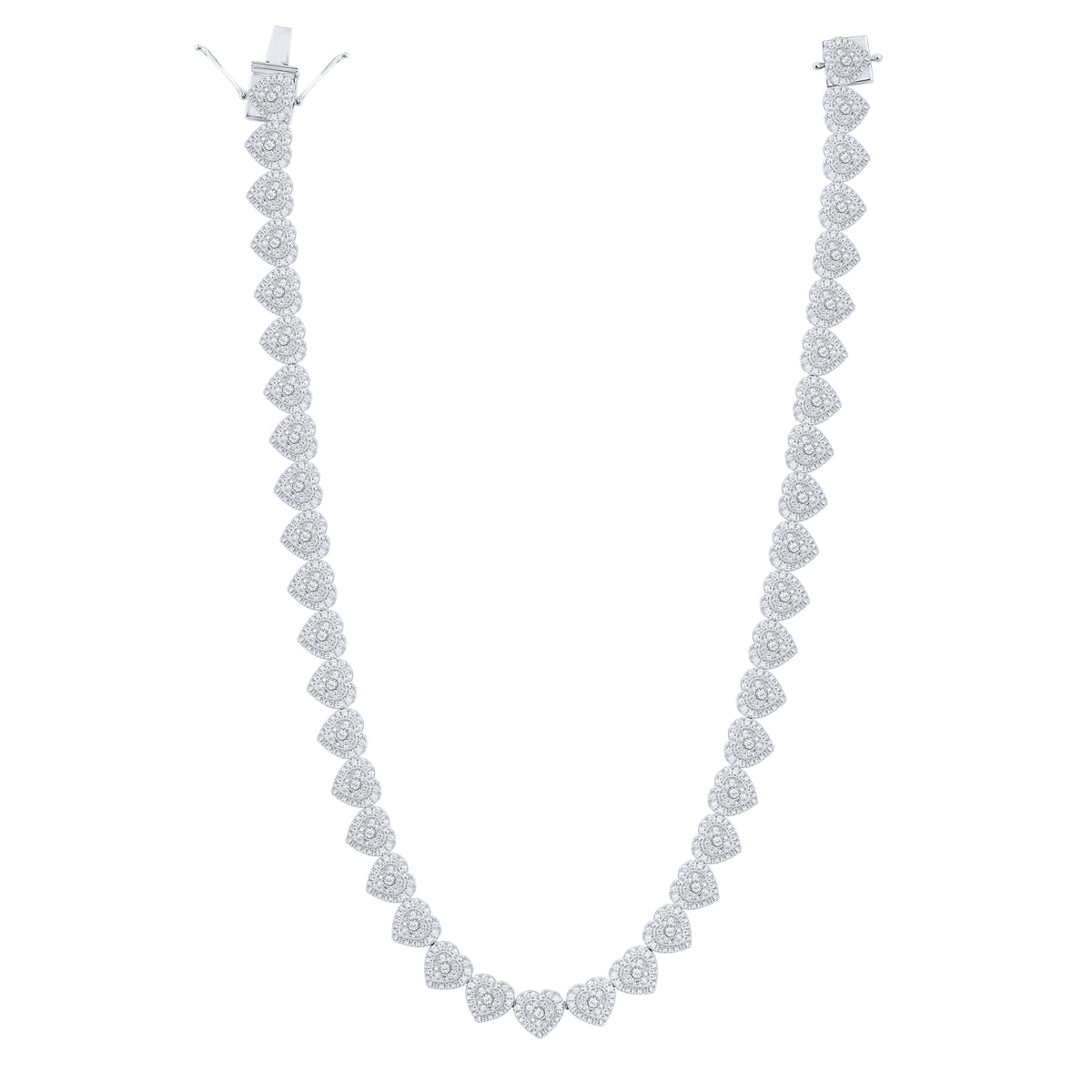 10K White Gold Round Diamond Fashion Necklace(18 Inch) 8 1/2 Cttw - Splendid Jewellery