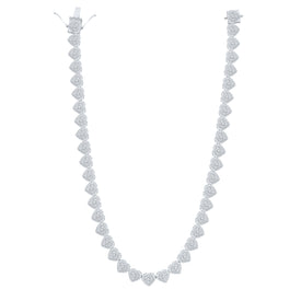 10K White Gold Round Diamond Fashion Necklace(18 Inch) 8 1/2 Cttw - Splendid Jewellery