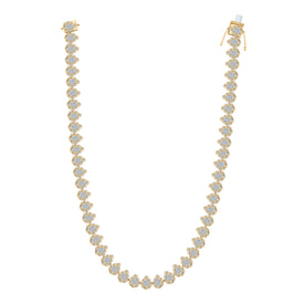 10K Yellow Gold Round Diamond Fashion Necklace(18 Inch) 6 1/2 Cttw - Splendid Jewellery