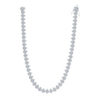10K White Gold Round Diamond Womens 18 - Inch Teardrop Link Necklace 6 - 6 1/2 Cttw - Splendid Jewellery
