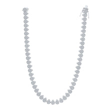 Load image into Gallery viewer, 10K White Gold Round Diamond Womens 18 - Inch Teardrop Link Necklace 6 - 6 1/2 Cttw - Splendid Jewellery