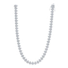 10K White Gold Round Diamond Womens 18 - Inch Teardrop Link Necklace 6 - 6 1/2 Cttw - Splendid Jewellery