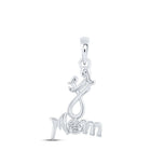 Sterling Silver Round Diamond Mom Pendant 0.03 Cttw - Splendid Jewellery