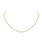 14K Yellow Gold Round Diamond Necklace (16 Inch) 7 1/5 Cttw - Splendid Jewellery