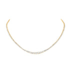 14K Yellow Gold Round Diamond Necklace (16 Inch) 7 1/5 Cttw - Splendid Jewellery