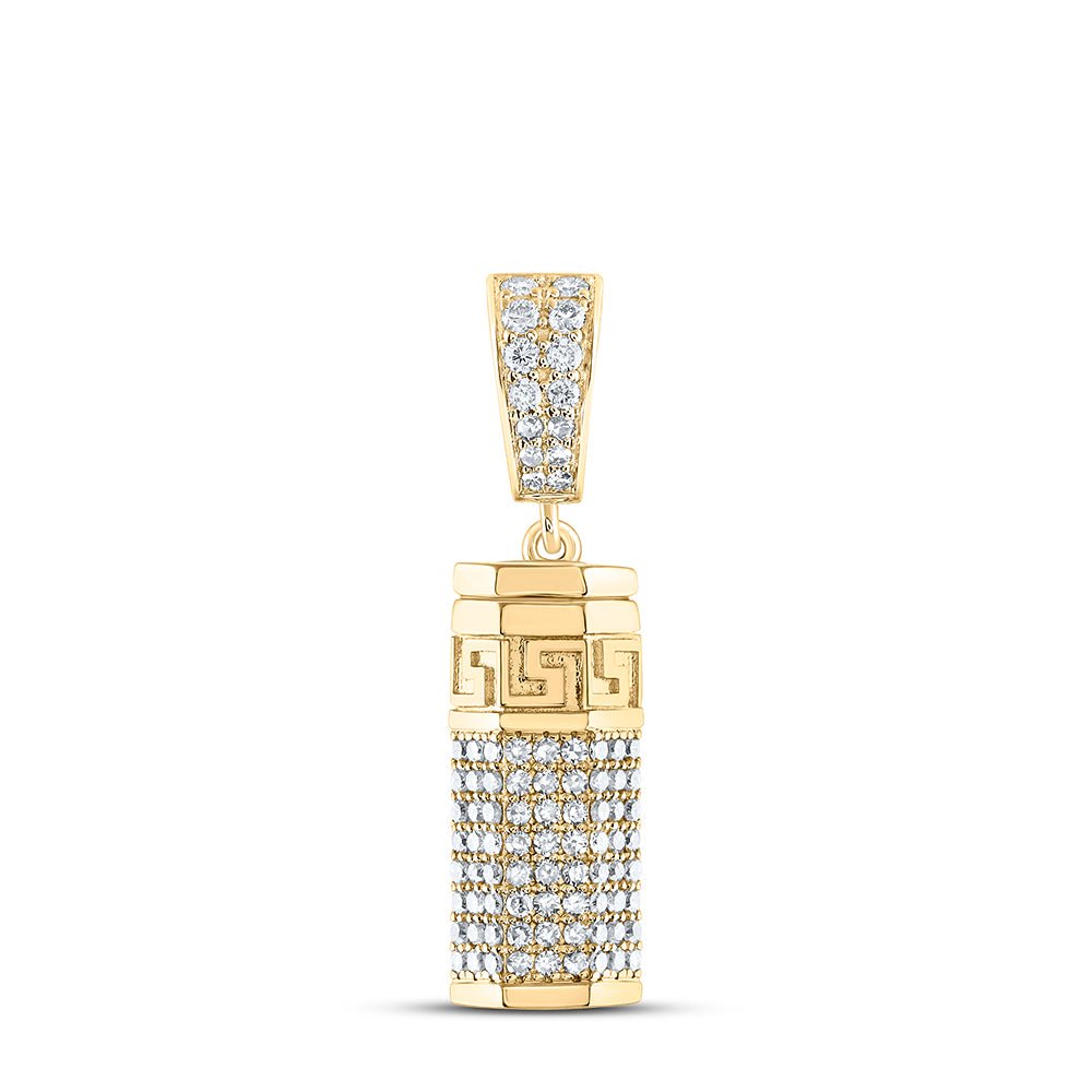10K Yellow Gold Round Diamond Urn Charm Pendant 1 Cttw - Splendid Jewellery