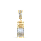 10K Yellow Gold Round Diamond Urn Charm Pendant 1 Cttw - Splendid Jewellery