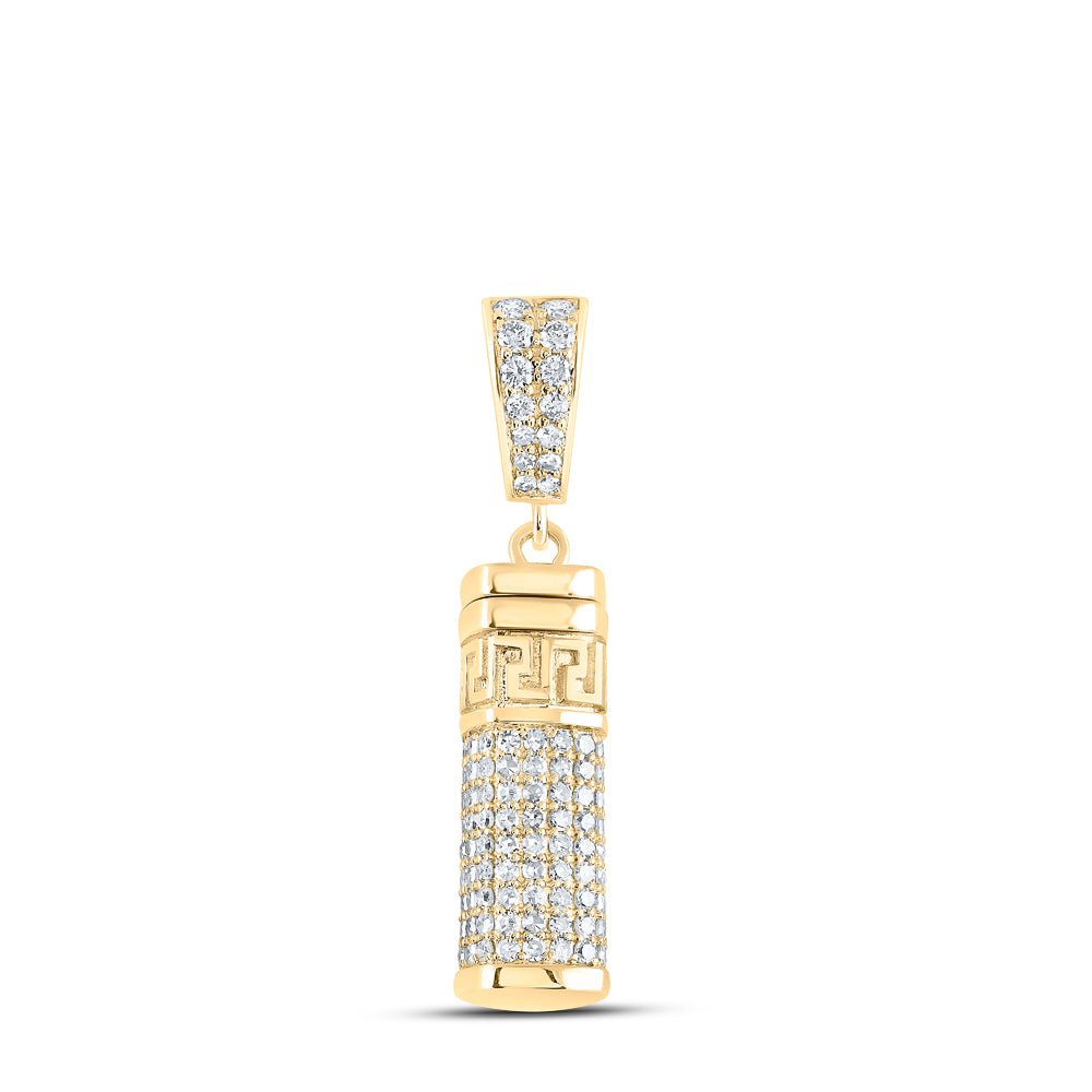 10K Yellow Gold Round Diamond Urn Charm Pendant 1 Cttw - Splendid Jewellery