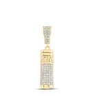 10K Yellow Gold Round Diamond Urn Charm Pendant 1 Cttw - Splendid Jewellery