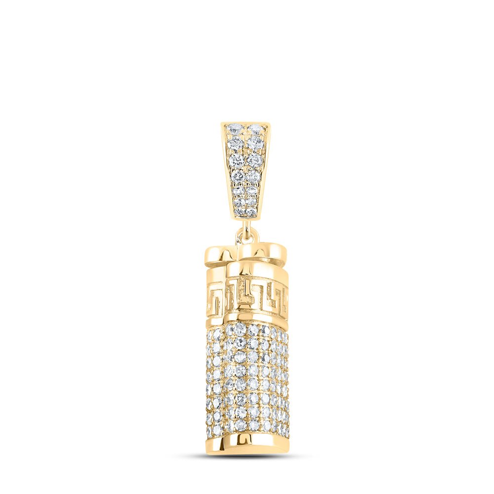 10K Yellow Gold Round Diamond Urn Charm Pendant 1 Cttw - Splendid Jewellery