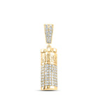 10K Yellow Gold Round Diamond Urn Charm Pendant 1 Cttw - Splendid Jewellery