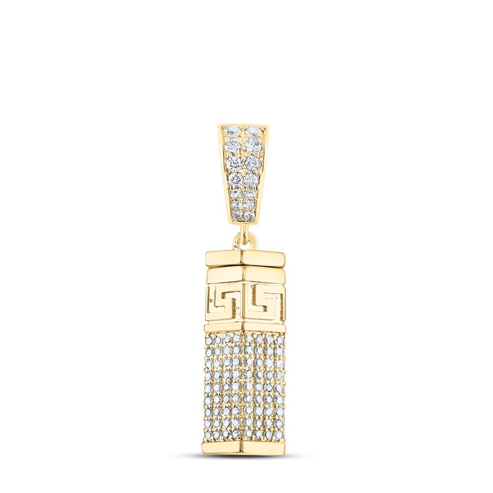 10K Yellow Gold Round Diamond Urn Charm Pendant 7/8 Cttw - Splendid Jewellery