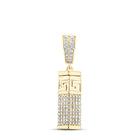 10K Yellow Gold Round Diamond Urn Charm Pendant 7/8 Cttw - Splendid Jewellery