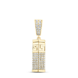 10K Yellow Gold Round Diamond Urn Charm Pendant 7/8 Cttw - Splendid Jewellery