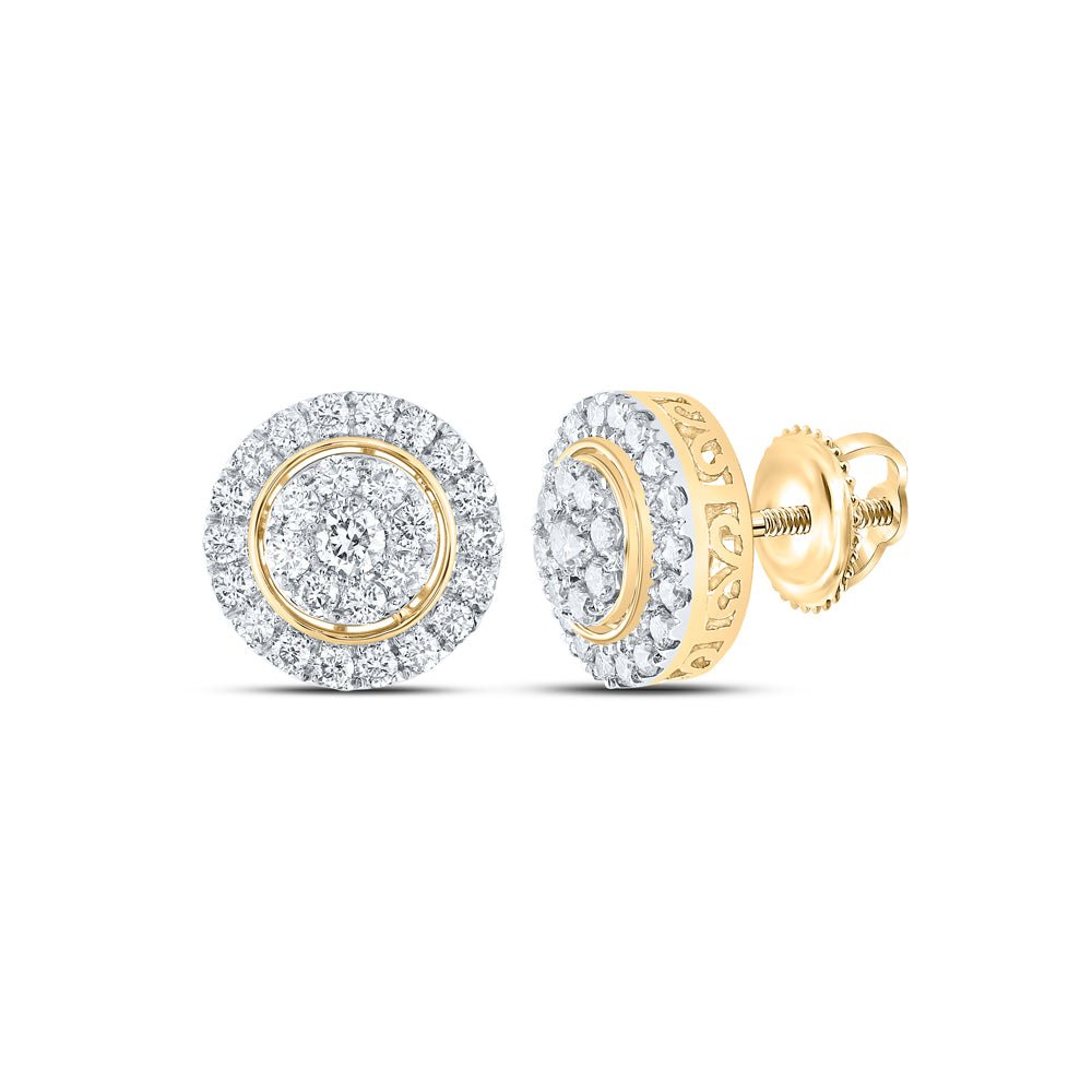 Round Diamond Earrings in 14K Yellow Gold with Elegant Styling - Splendid Jewellery