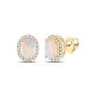 Round Opal Earrings 1/5 Cttw - Splendid Jewellery