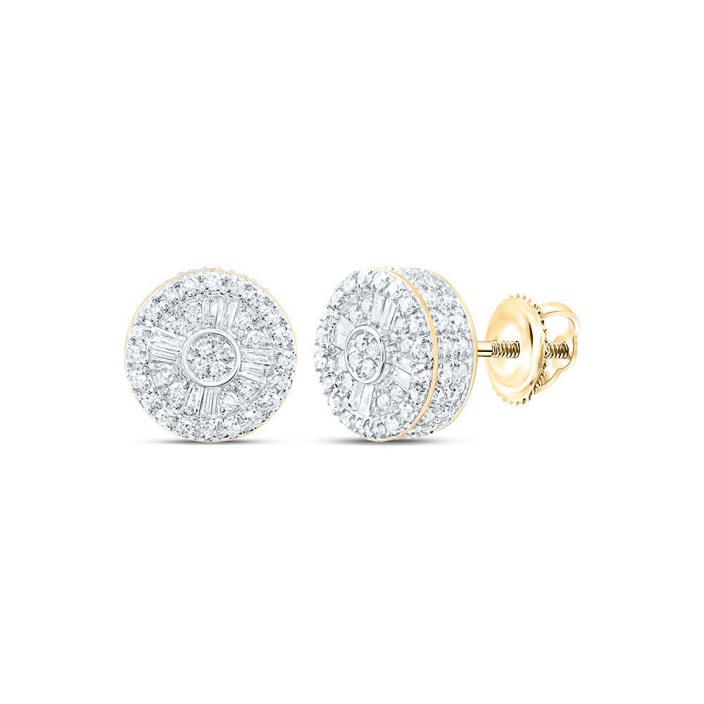10K Yellow Gold Baguette Diamond Shape Earring 1/2 Cttw - Splendid Jewellery