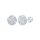 10K White Gold Baguette Diamond Shape Earring 1/2 Cttw - Splendid Jewellery