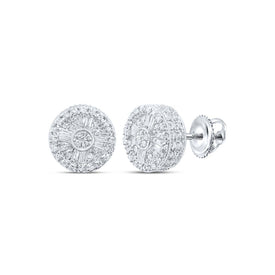 10K White Gold Baguette Diamond Shape Earring 1/2 Cttw - Splendid Jewellery