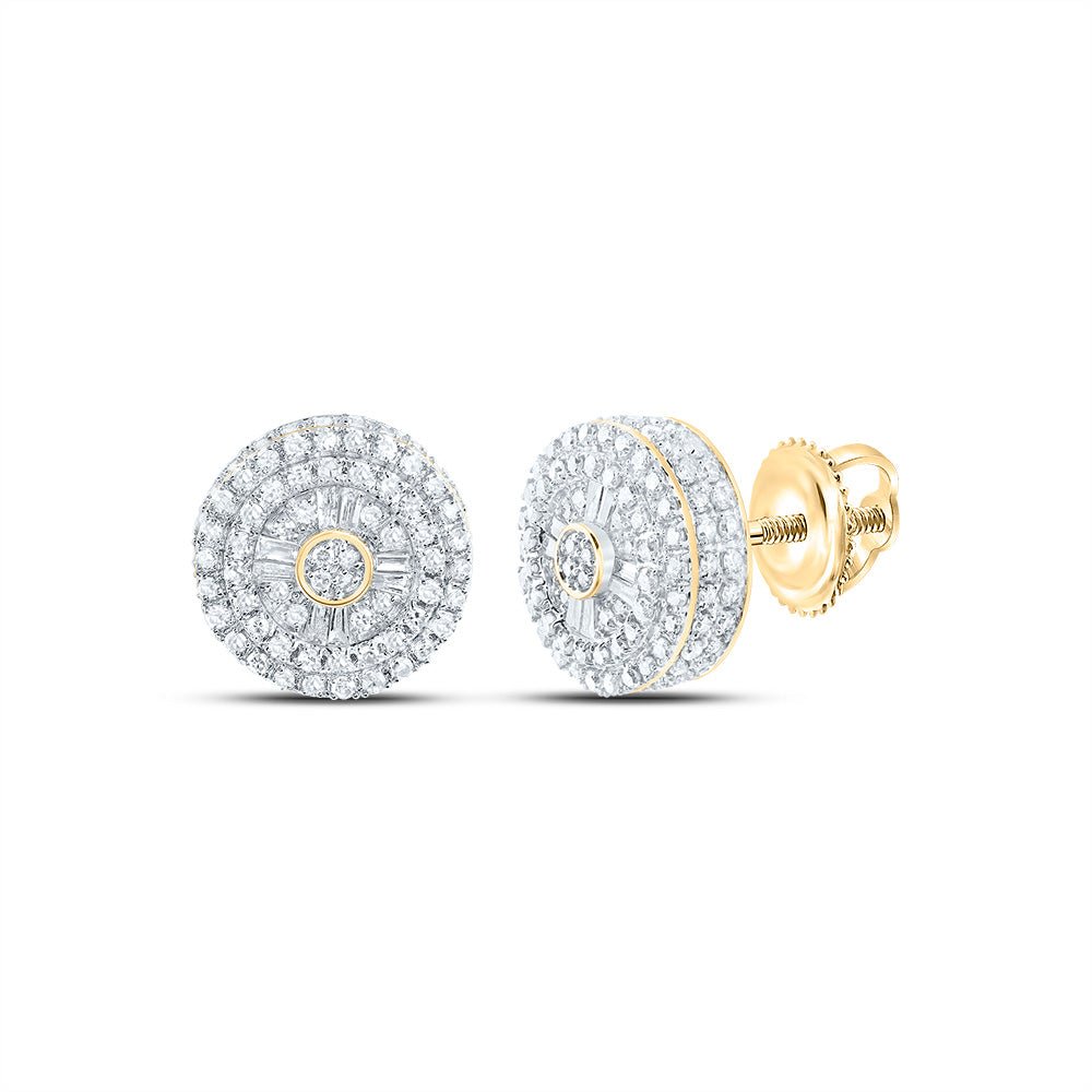 10K Yellow Gold Baguette Diamond Shape Earring 3/4 Cttw - Splendid Jewellery