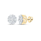 14K Yellow Gold Diamond Earrings 1/2 Cttw with Fine Detail - Splendid Jewellery