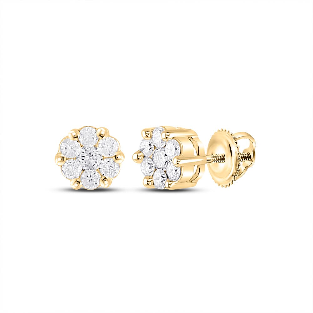 14K Yellow Gold Modern Diamond Earrings Gift Edition - Splendid Jewellery