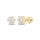 14K Yellow Gold Modern Diamond Earrings Gift Edition - Splendid Jewellery